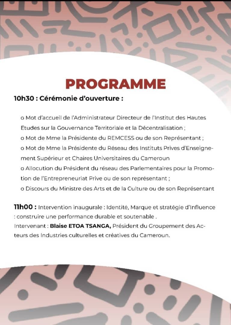 Evènement : Ouverture des 1ères Journées des Industries Culturelles et Créatives au Cameroun (ICC)