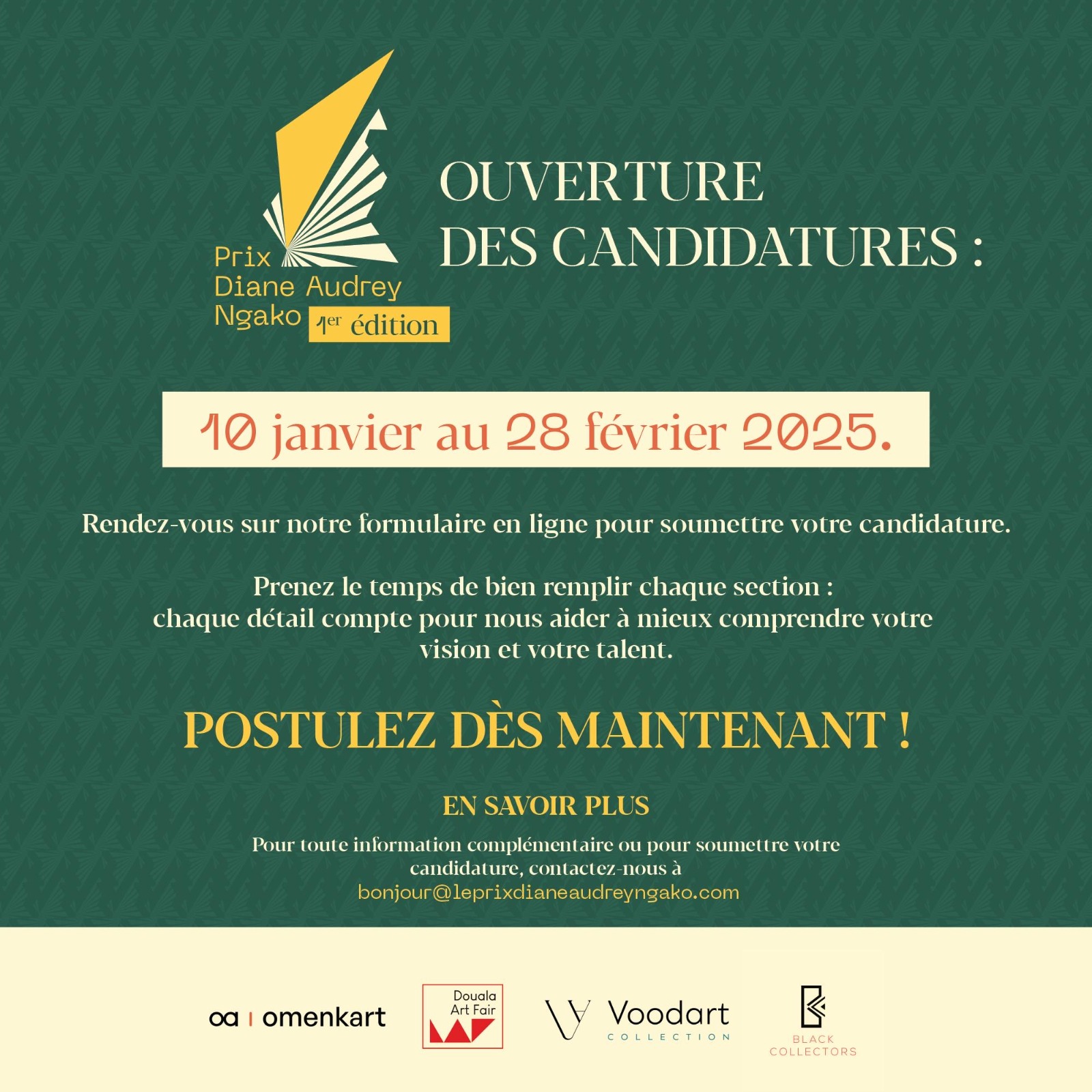 PRIX DIANE AUDREY NGAKO : La 1ère édition est ouverte