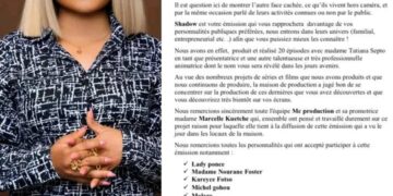 Marcelle Kuetche annonce la sortie prochaine de son émission "SHADOW"