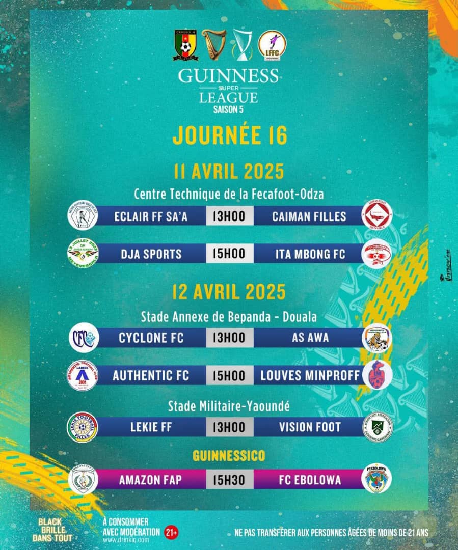 Guinness Super League : le calendrier de la 16e journée