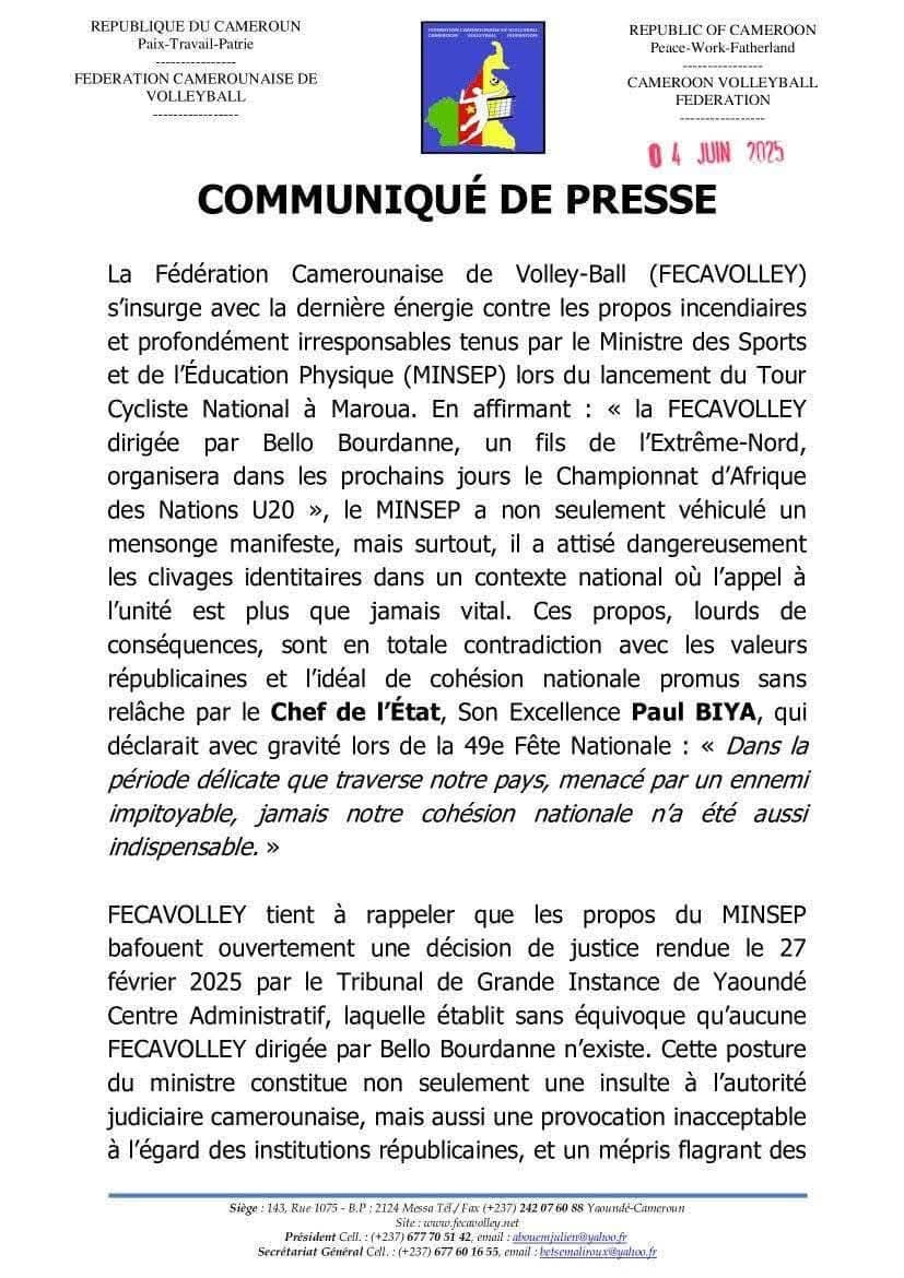 Crise à la Fécavolley : l’arrivée du coach brésilien Tarso Milagres ravive les tensions