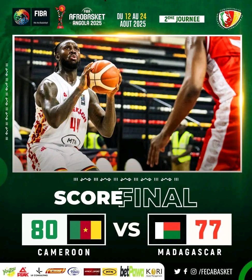 Afrobasket messieurs 2025 : Le Cameroun s’arrache et dompte Madagascar d’un souffle