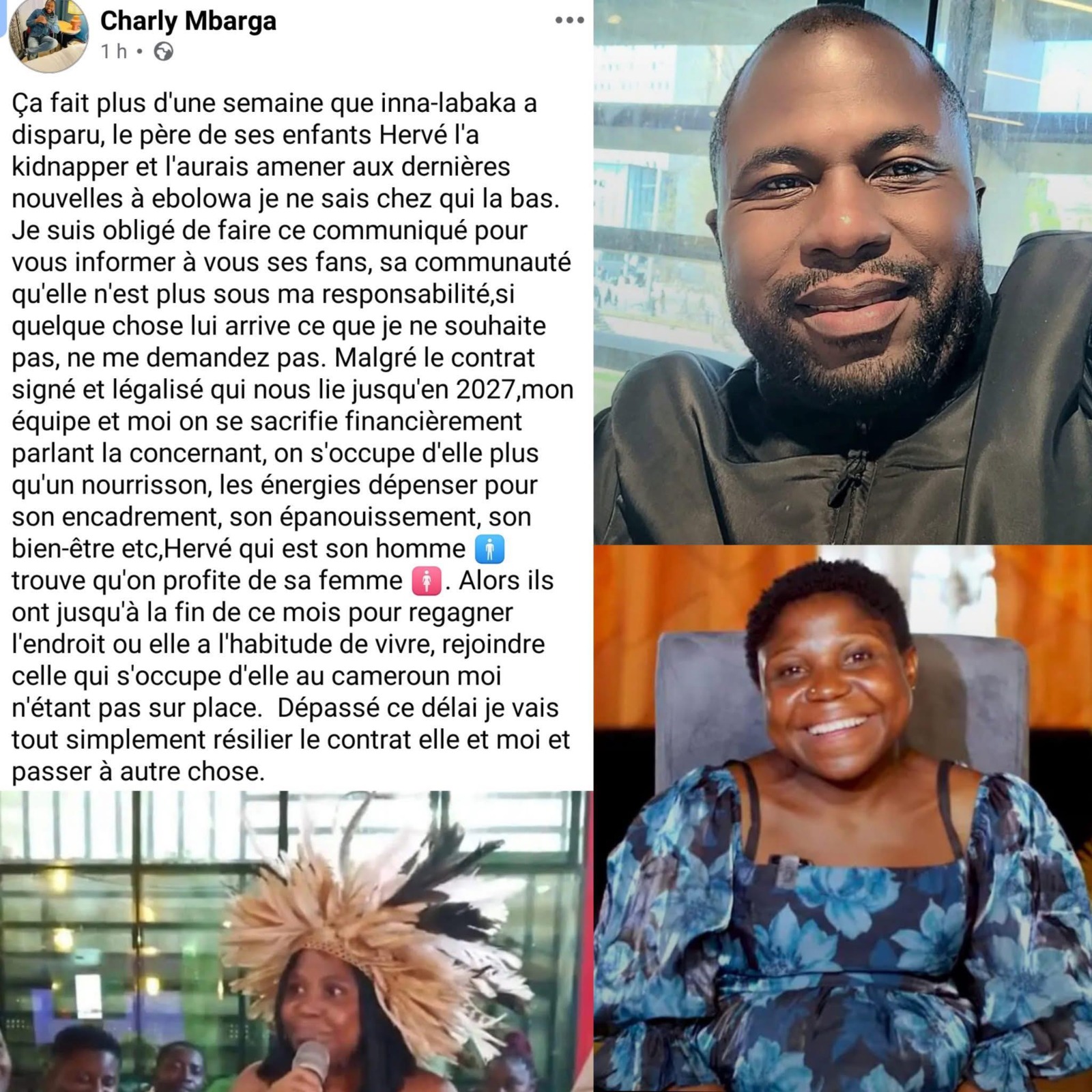 Actu: Charly Mbarga met un terme à sa collaboration avec Inna