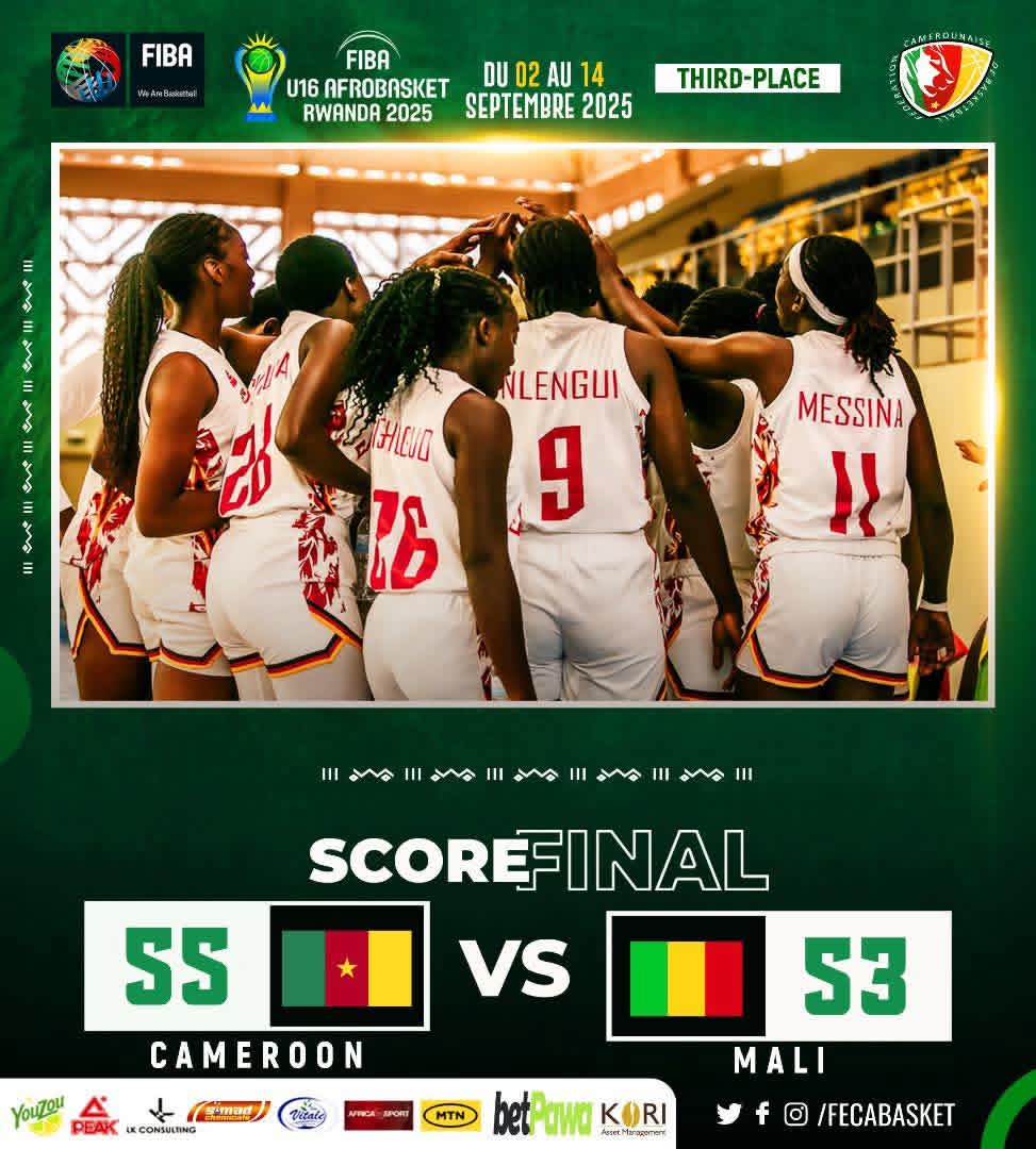 Afrobasket U16 Féminin – Kigali 2025 : le Cameroun décroche une médaille historique