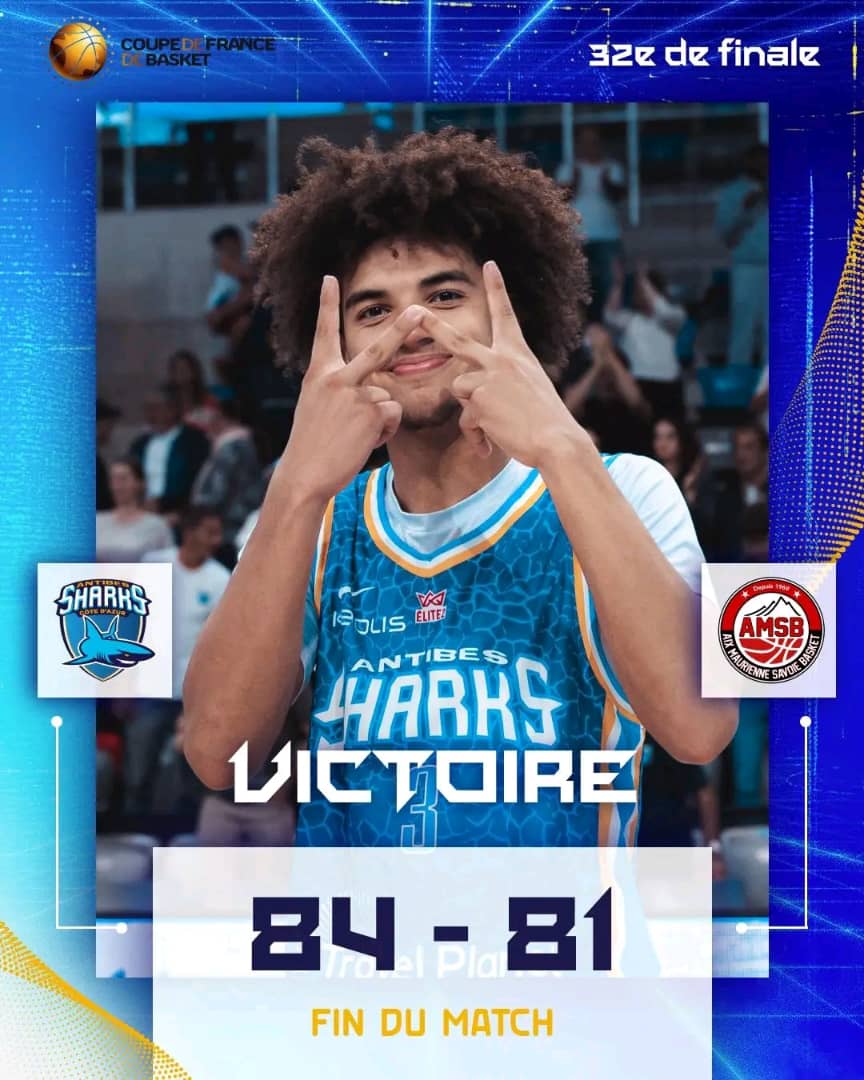 Coupe de France de Basketball : Samir Gbetkom et les Sharks d’Antibes passent en 16e