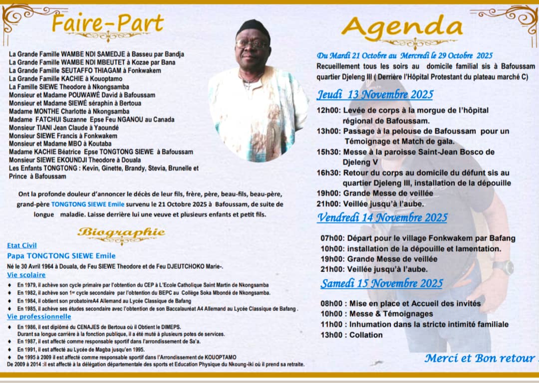 Trois jours d’hommage pour le maestro du volleyball camerounais, Tongtong Siewe Émile