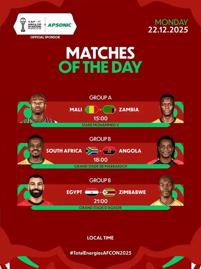 CAN 2025 : les affiches au programme du jour