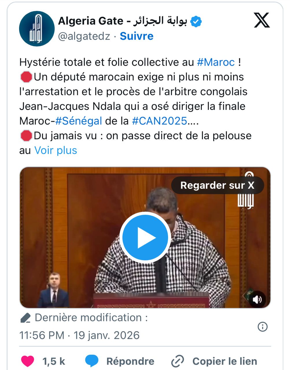 CAN 2025 – Sénégal vs Maroc : l’arbitre sera-t-il traduit en justice ?