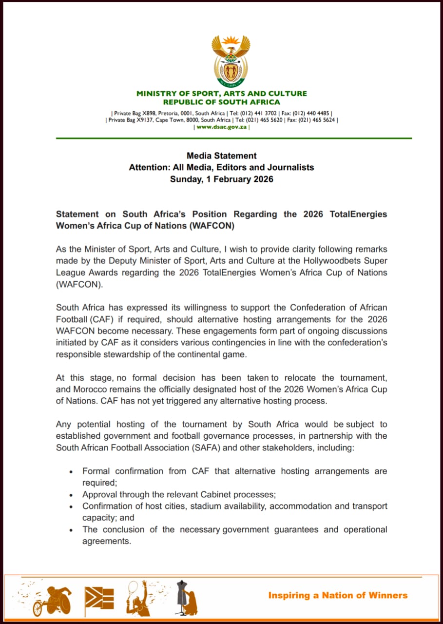 CAN Féminine 2026 : Pretoria temporise et recadre le débat