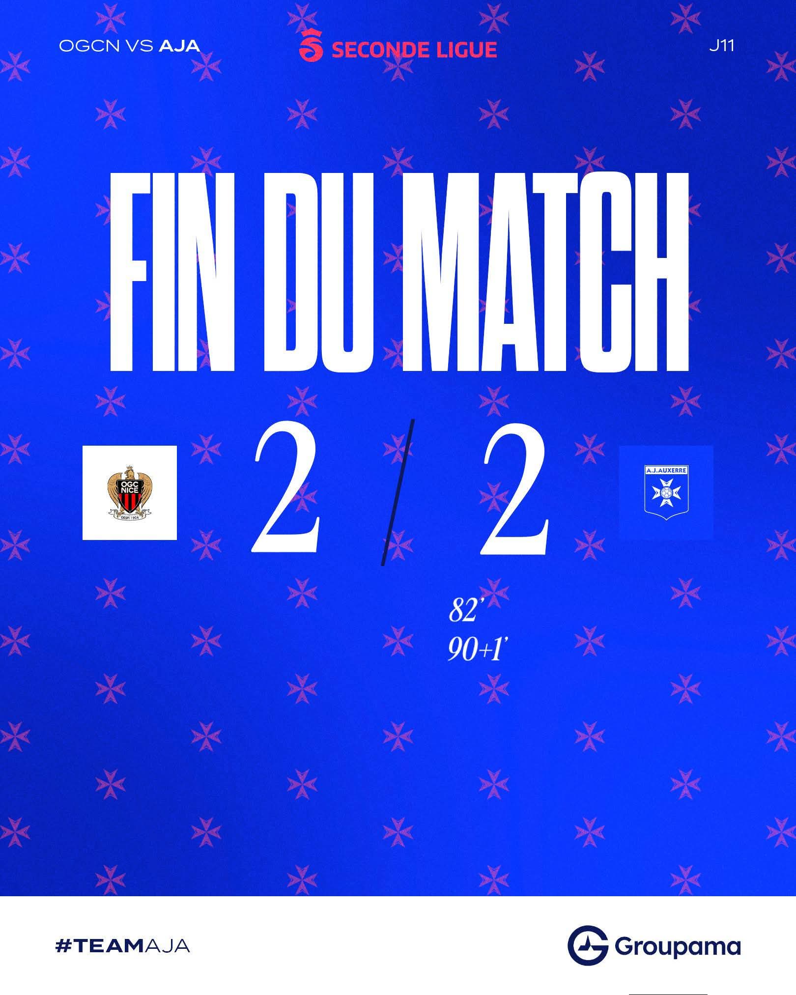 Seconde Ligue : Ngaseh Mbele guide Auxerre vers le nul à Nice