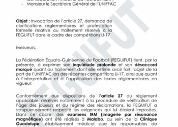 Uniffac U17 : la Feguifut ne décolère pas