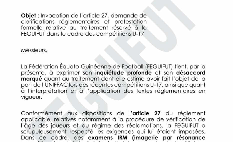 Uniffac U17 : la Feguifut ne décolère pas