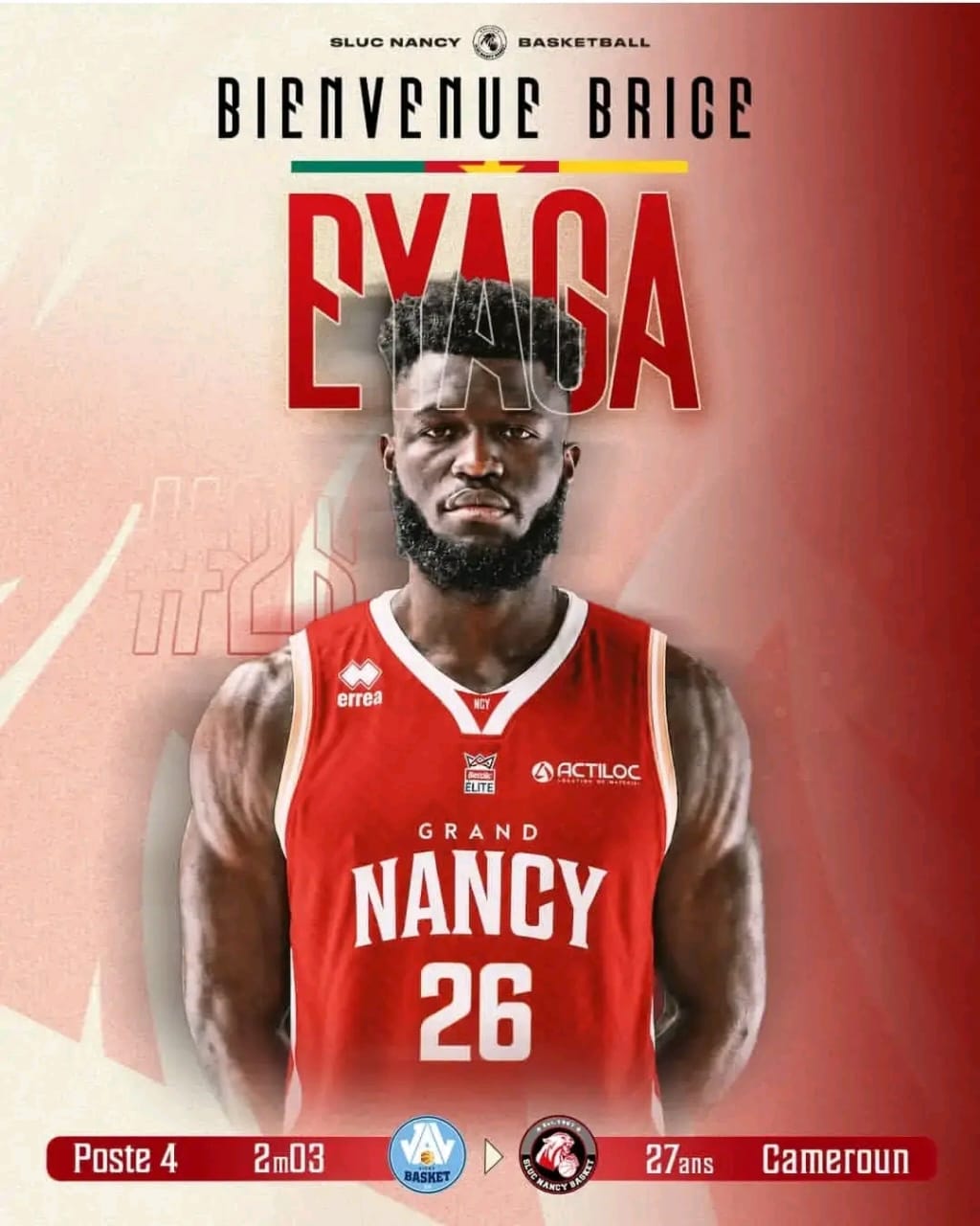 Basketball: Brice Eyaga rejoint Nancy mais vise déjà l'EuroLeague et la NBA