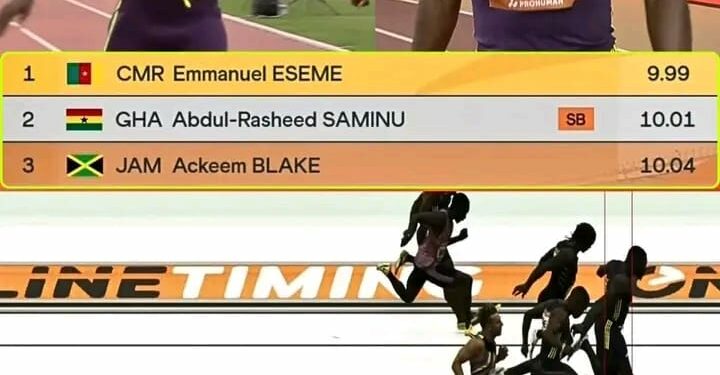 Athlétisme : Emmanuel Eseme s'impose à Budapest en 9"99