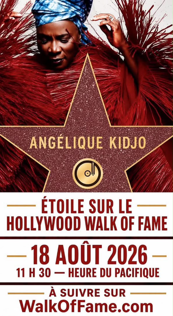 Exploit : Angelique Kidjo, Première artiste noire africaine à recevoir une étoile du Walk of Fame