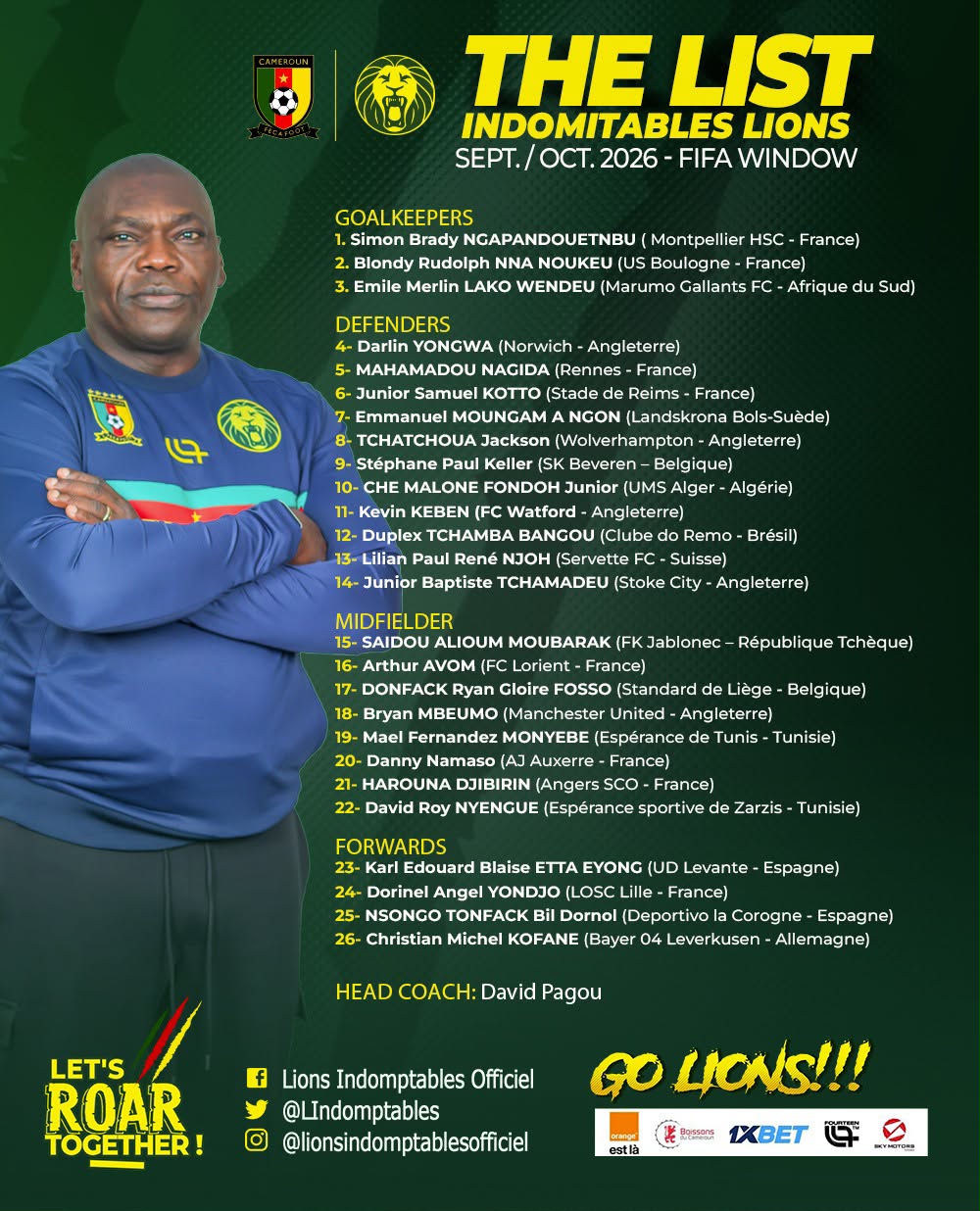 Lions Indomptables : les anciens s’effacent, une nouvelle génération arrive
