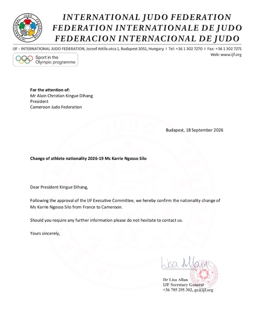 Judo : L’IJF valide l’arrivée de Karrie Ngosso Silo au Cameroun