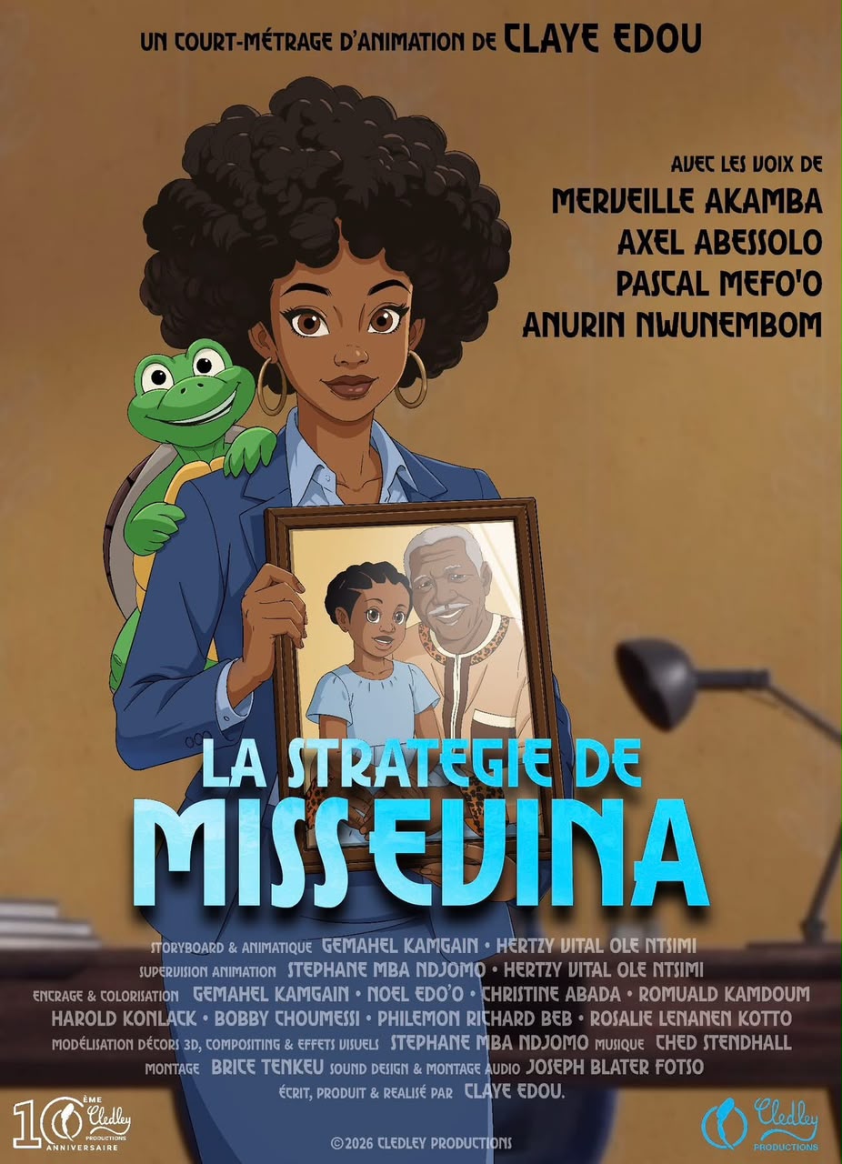 Cinéma d’animation : Claye Edou dévoile l’affiche officielle de «La Stratégie de Miss Evina»